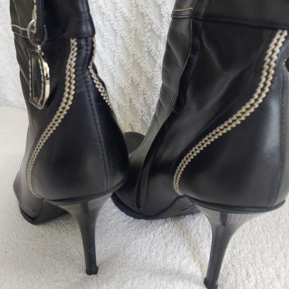 CHRISTIAN DIOR Logo Charm Booties Heels Boots - Picture 8 of 15